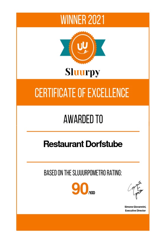 Restaurant Dorfstube - Sluurpy Auszeichnung